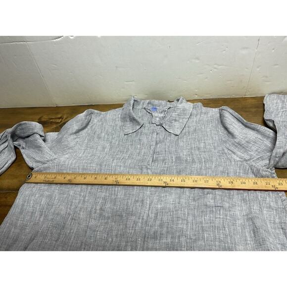 Yuvita Linen Gray Button Up Top Ladies Size Medium Tunic Lagenlook - Picture 8 of 13